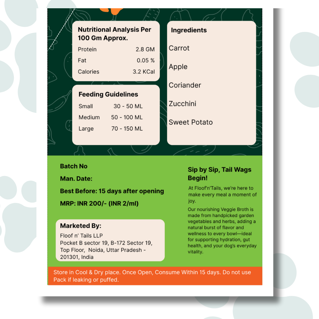 Veggie & Apple Broth for Dogs & Puppies - 100mL