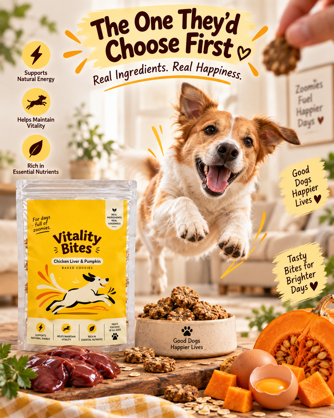 Vitality Bites — Chicken Liver & Pumpkin Baked Cookies