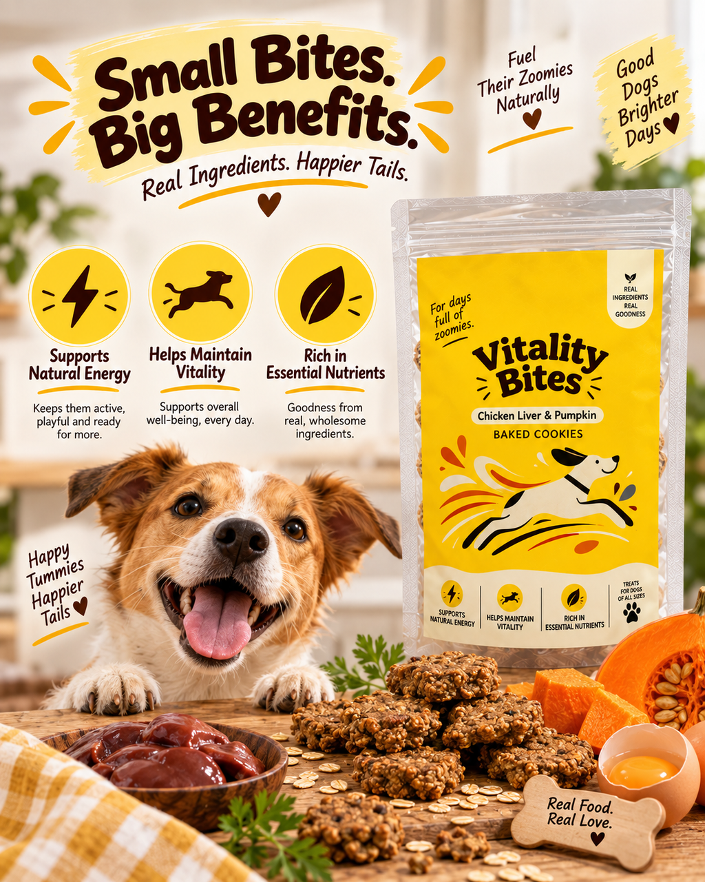 Vitality Bites — Chicken Liver & Pumpkin Baked Cookies